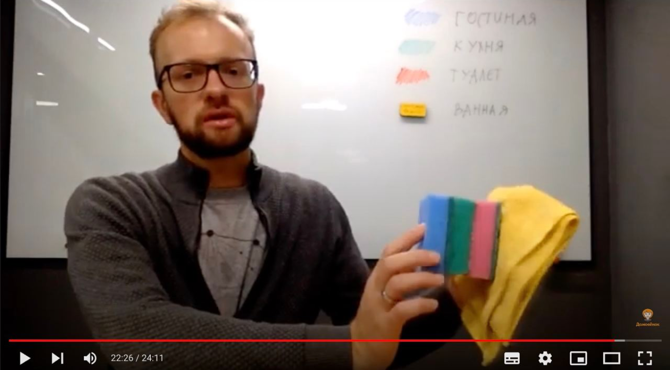 Фрагмент из обучающего видео о салфетках от эксперта компании «Домовенок»