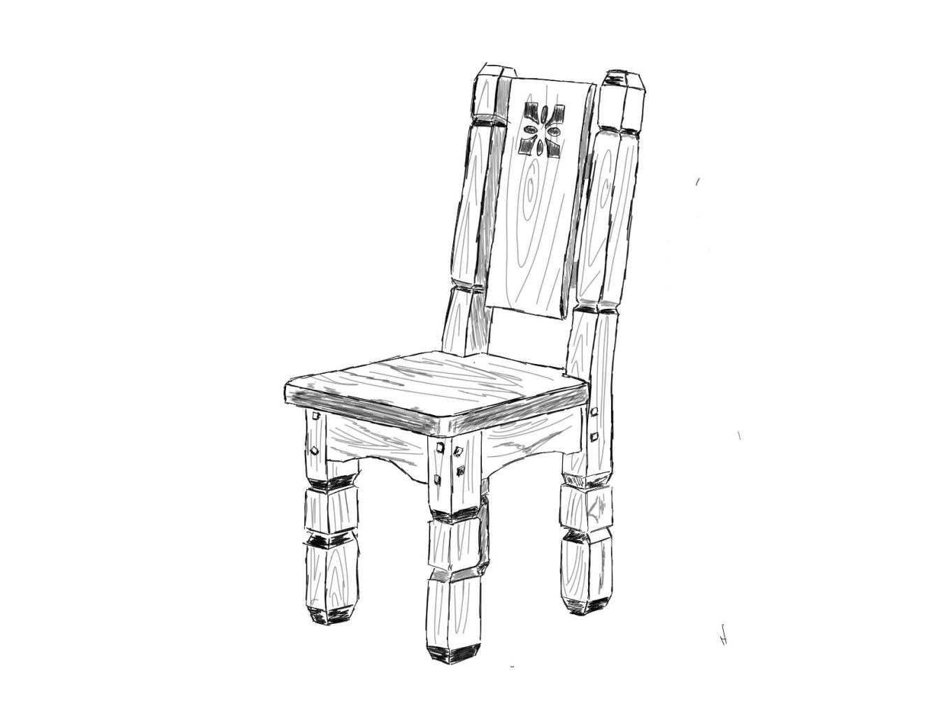 Эскиз суздальского стула