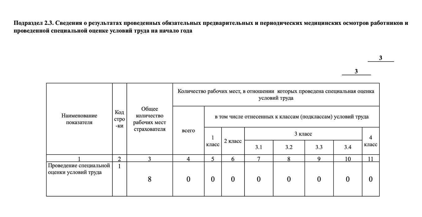 Подраздел 2.3 формы ефс 1