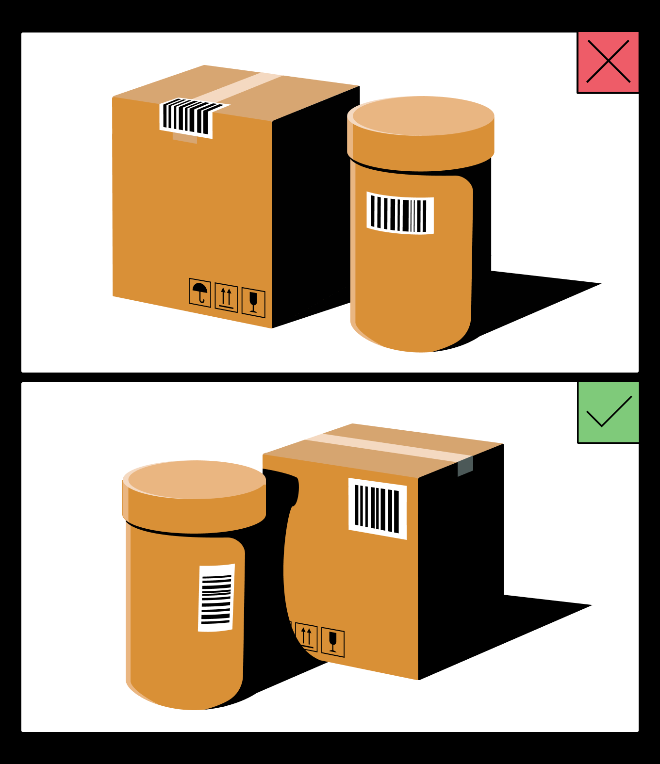 Как наклеить маркировку на коробку