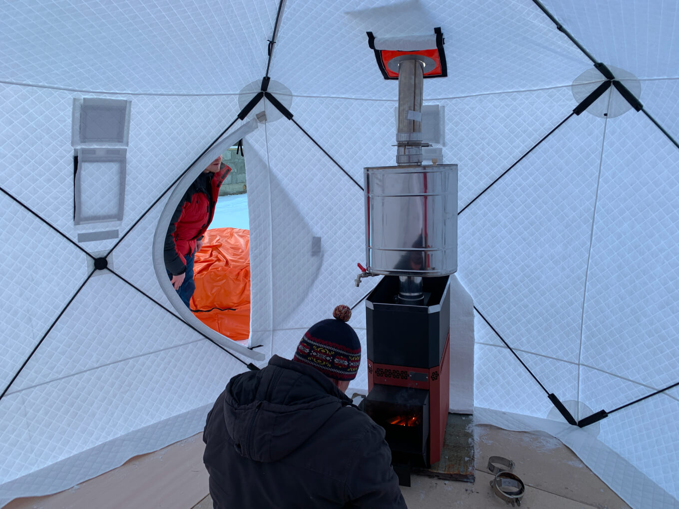 Тестирование отопления в палатке