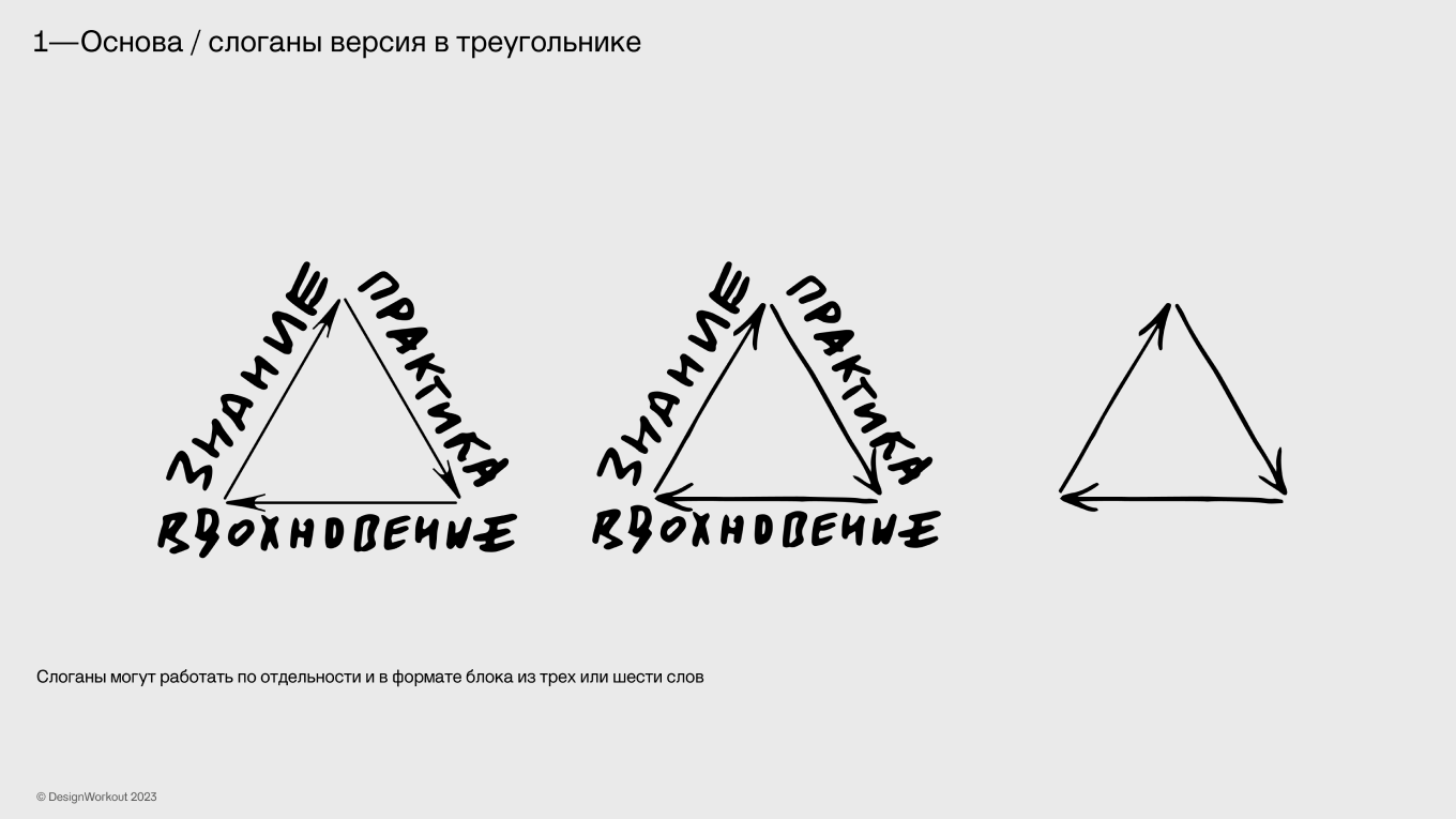 Слоган в форме треугольника