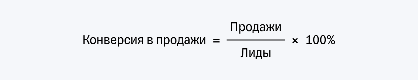 Формула расчета конверсии в продажи