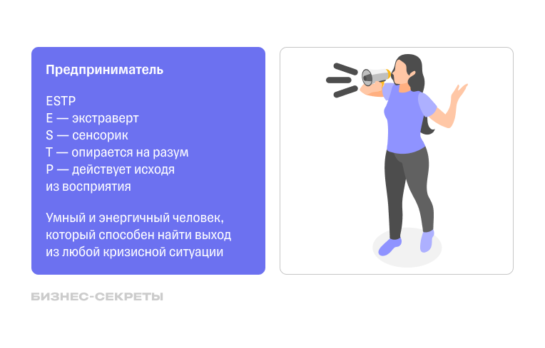 Тип личности по MBTI: предприниматель — ESTP