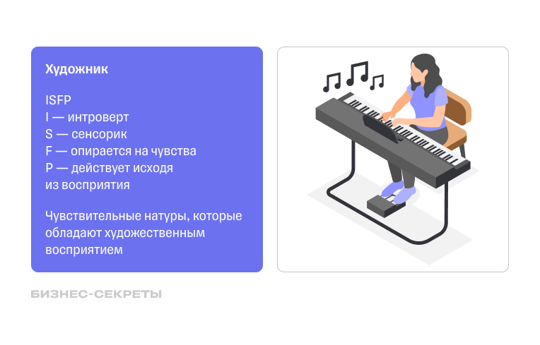 Тип личности по MBTI: художник — ISFP