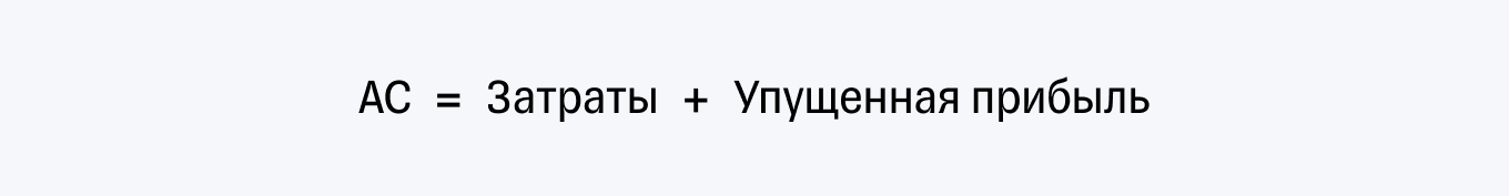 Формула расчета альтернативной стоимости товара